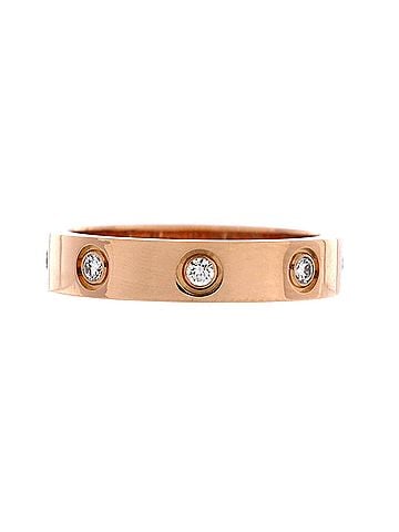 Cartier Love Wedding Band 8 Diamonds Ring 18K Rose Gold with Diamonds (view 1)