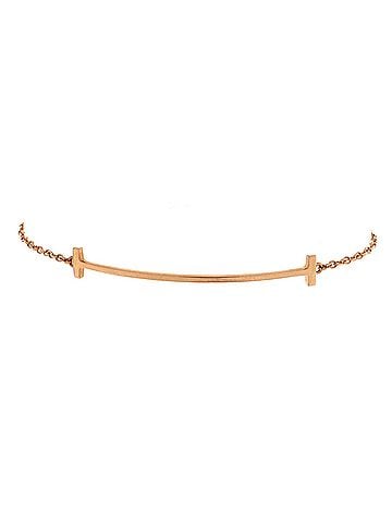 Tiffany & Co. T Smile Chain Bracelet 18K Rose Gold Medium (view 1)