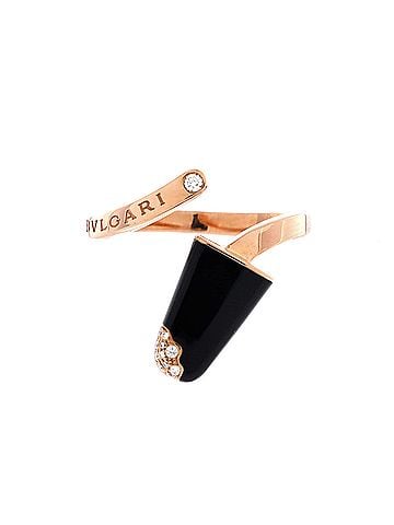Bvlgari Gelati Ring 18K Rose Gold with Onyx and Diamonds (view 1)