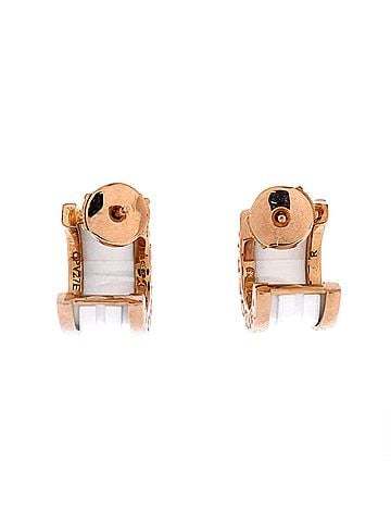 Bvlgari B.Zero1 Hoop Earrings 18K Rose Gold and Ceramic (view 2)