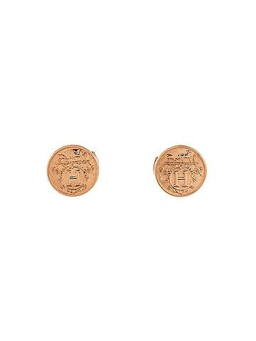 Hermès Ex-Libris Stud Earrings 18K Rose Gold XS (view 1)