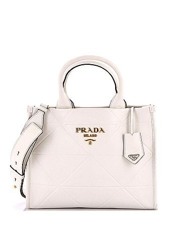 Prada Symbole Shopper Tote Embossed Leather Small (view 1)