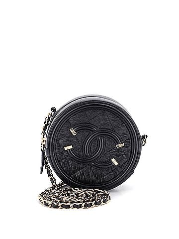 Chanel Filigree Round Clutch with Chain Quilted Caviar Mini (view 1)