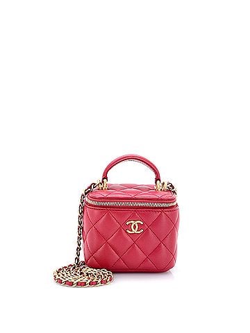 Chanel Classic Top Handle Vanity Case with Chain Quilted Lambskin Mini (view 1)