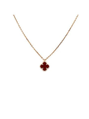 Van Cleef & Arpels Sweet Alhambra Pendant Necklace 18K Rose Gold and Carnelian (view 1)