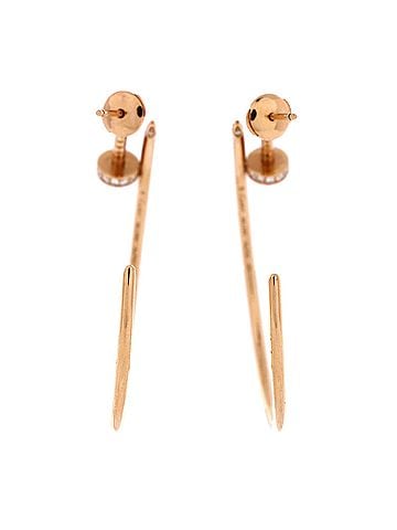 Cartier Juste un Clou Hoop Earrings 18K Rose Gold with Diamonds XL (view 2)