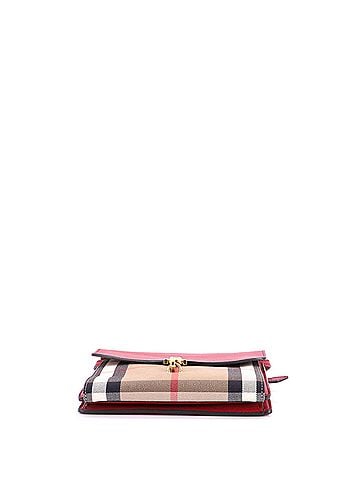 Burberry Macken Crossbody Bag Leather and House Check Canvas Small (view 2)
