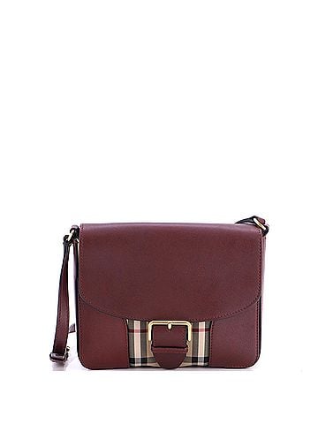 Burberry Dickens Crossbody Bag Leather with Horseferry Check Canvas Small (view 1)