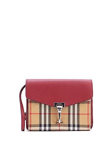 Burberry Macken Crossbody Bag Leather and Vintage Check Canvas Baby (view 1)