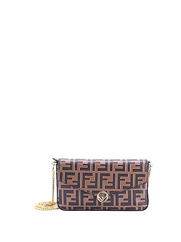 Fendi F is Fendi Envelope Clutch on Chain Zucca Embossed Leather (view 1)