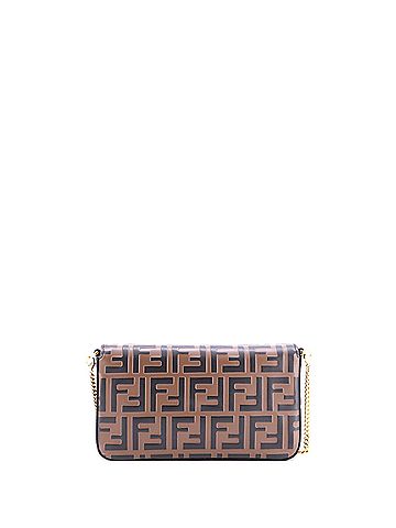 Fendi F is Fendi Envelope Clutch on Chain Zucca Embossed Leather (view 2)