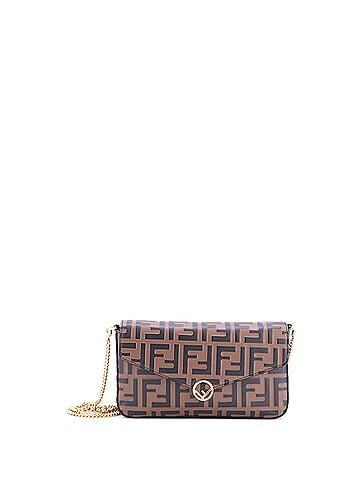 Fendi F is Fendi Envelope Clutch on Chain Zucca Embossed Leather (view 1)