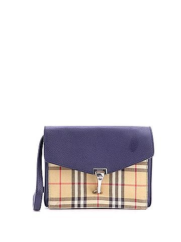 Burberry Macken Crossbody Bag Leather and Vintage Check Canvas Small (view 1)