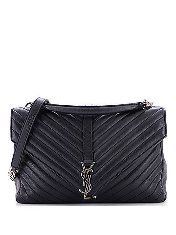 Saint Laurent Classic Monogram College Bag Matelasse Chevron Leather Large (view 1)