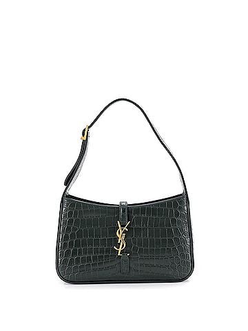 Saint Laurent Le 5 a 7 Hobo Crocodile Embossed Leather Small (view 1)