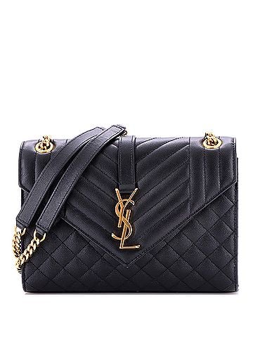 Saint Laurent Classic Monogram Envelope Satchel Mixed Matelasse Leather Medium (view 1)