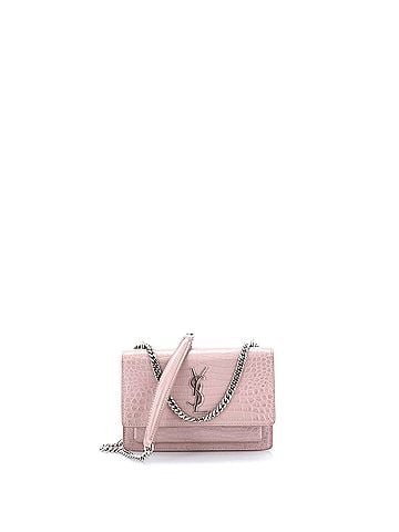 Saint Laurent Sunset Chain Wallet Crocodile Embossed Leather (view 1)