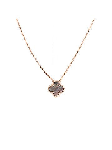 Van Cleef & Arpels Vintage Alhambra Pendant Necklace 18K Rose Gold and Grey Mother of Pearl (view 1)
