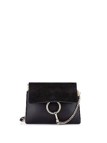 Chloé Faye Chain Shoulder Bag Leather and Suede Mini (view 1)