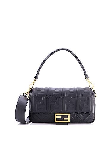 Fendi Baguette NM Bag Zucca Embossed Leather Medium (view 1)