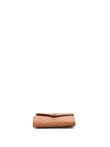 Saint Laurent Classic Monogram Envelope Wristlet Clutch Matelasse Chevron Leather (view 2)