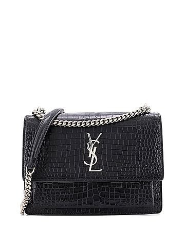 Saint Laurent Sunset Crossbody Bag Crocodile Embossed Leather Medium (view 1)