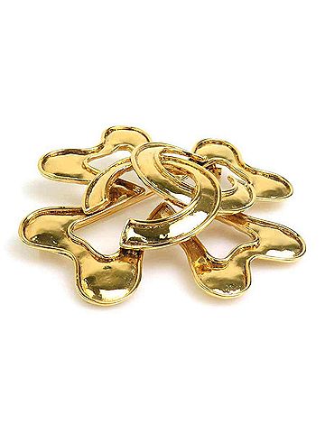 Chanel Chanel brooch, Coco Mark, metal, gold, women's, e61931i (view 2)