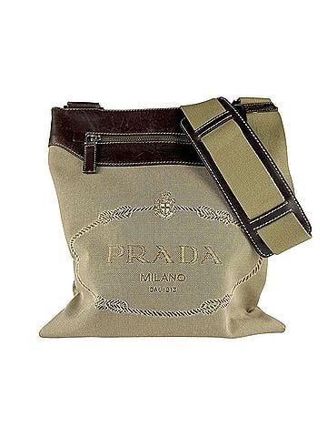 Prada Prada PRADA Crossbody Shoulder Bag, Canvas and Leather, Brown Silver, Men's Women's, z9814 (view 1)