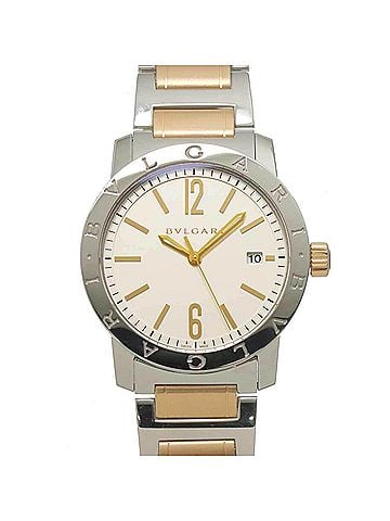 Bvlgari BVLGARI BB39S Men's Watch, Date, Silver & Pink Gold, Automatic Movement (view 1)
