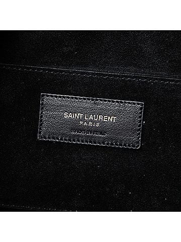 Saint Laurent Small Suede Emmanuelle Fringe Bucket Bag (view 2)