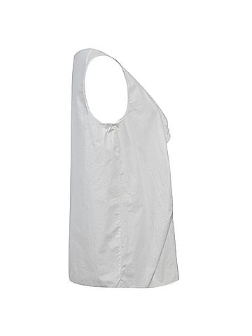 Chloé Chloe Sleeveless Ruffled Top in White Cotton (view 2)