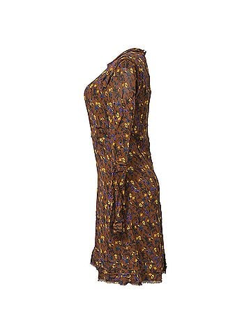 Chloé  Chloé Floral Print Mini Raw Hem Long Sleeve Dress in Multicolor Viscose (view 2)