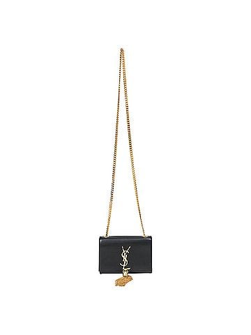 Saint Laurent Saint Laurent Kate Tassel Wallet On Chain in Black Leather  (view 1)