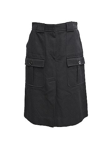 Bottega Veneta Bottega Veneta Cargo Midi Skirt in Black Cotton (view 1)