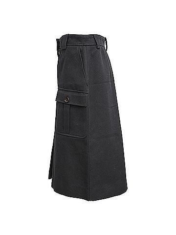 Bottega Veneta Bottega Veneta Cargo Midi Skirt in Black Cotton (view 2)