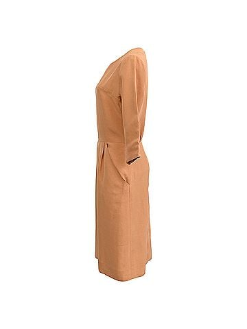 Chloé  Chloé Half-Sleeved Midi Dress in Peach Silk (view 2)