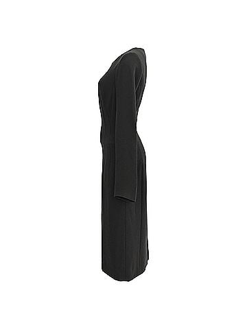 HUGO BOSS Boss by Hugo Long Sleeve Midi Dress in Black Wool (view 2)
