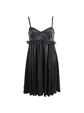 Dolce & Gabbana  Dolce & Gabbana Sleveeless Baby Doll Mini Dress in Black Silk (view 1)