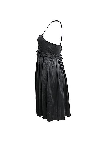 Dolce & Gabbana  Dolce & Gabbana Sleveeless Baby Doll Mini Dress in Black Silk (view 2)