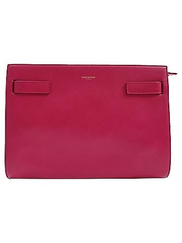 Saint Laurent  Saint Laurent Sac de Jour Clutch Bag in Pink Leather (view 1)