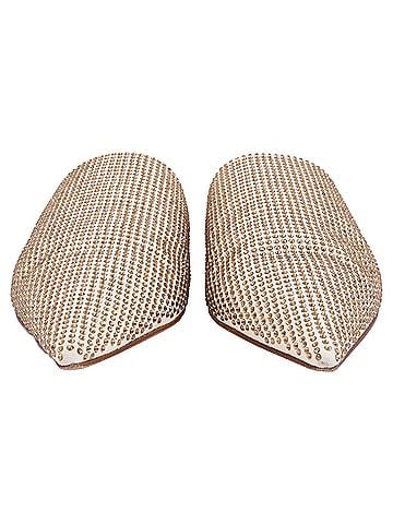 Loewe Loewe Rhinestone Embellished Pointed-Toe Mules in White Suede (view 2)