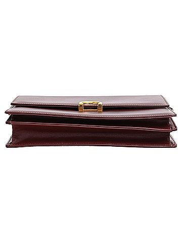 Cartier Cartier Must de Cartier Flap Shoulder Bag in Burgundy Leather (view 2)