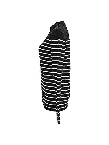 Saint Laurent Saint Laurent Striped Sweater in Black Cotton (view 2)