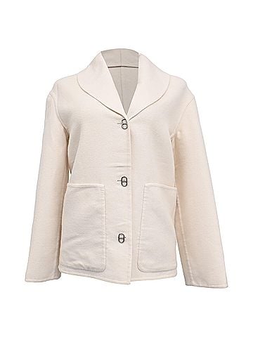 Hermès Hermès Short Coat in White Cashmere (view 1)