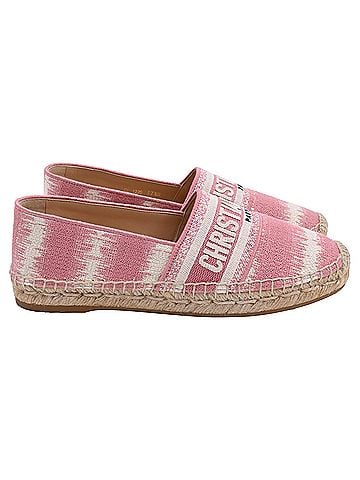 Christian Dior Dior Granville Espadrille Flats in Pink Cotton Canvas (view 1)