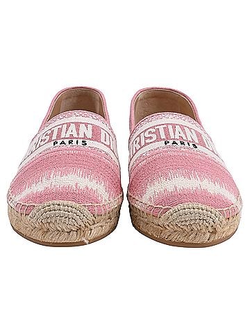 Christian Dior Dior Granville Espadrille Flats in Pink Cotton Canvas (view 2)