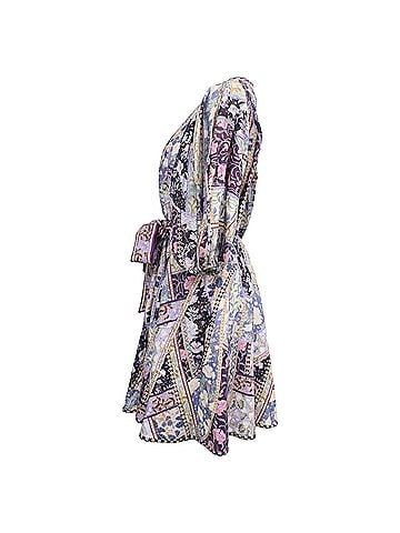 Zimmermann  Zimmermann Celestial Floral-Print Mini Dress in Multicolor Linen (view 2)