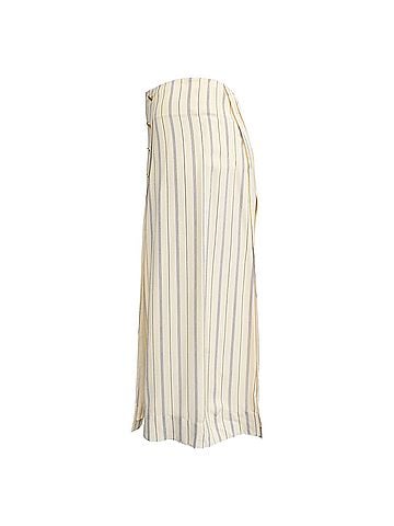 Chloé Chloé Pleated Pinstriped Midi Skirt in Cream Silk (view 2)
