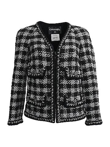 Chanel Chanel Tweed Zip-Up Jacket in Black and White Wool (view 1)