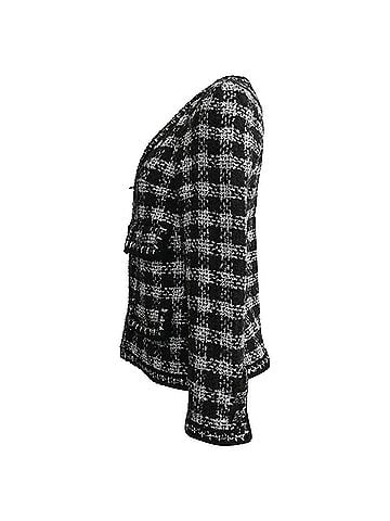 Chanel Chanel Tweed Zip-Up Jacket in Black and White Wool (view 2)
